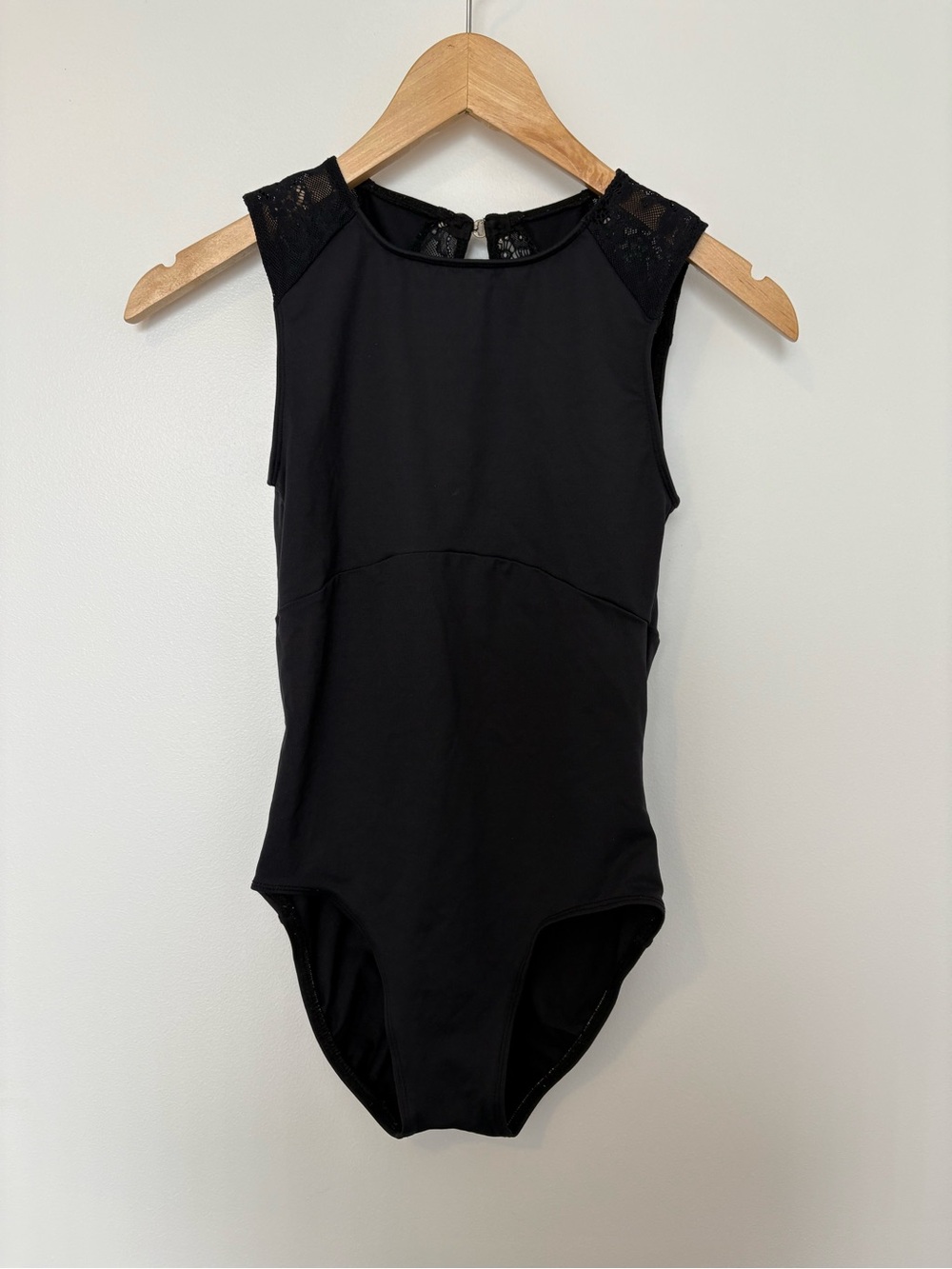Black Lace-Shoulder Women's Bodysuit